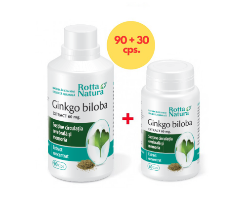imagePachet Ginkgo Biloba Extr.60 mg. 120 cps la pret de 90 cps